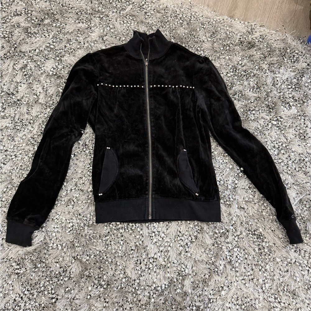 Twisted Heart Black Velvet Jacket with Studs
